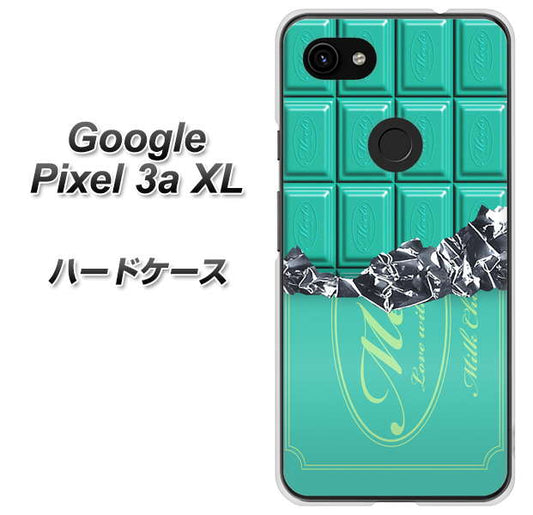 Google Pixel 3a XL 高画質仕上げ 背面印刷 ハードケース【554 板チョコ－ミント】