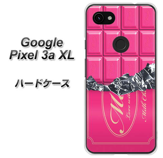 Google Pixel 3a XL 高画質仕上げ 背面印刷 ハードケース【555 板チョコ－ストロベリー】
