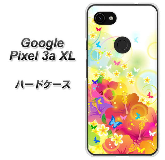 Google Pixel 3a XL 高画質仕上げ 背面印刷 ハードケース【647 ハイビスカスと蝶】