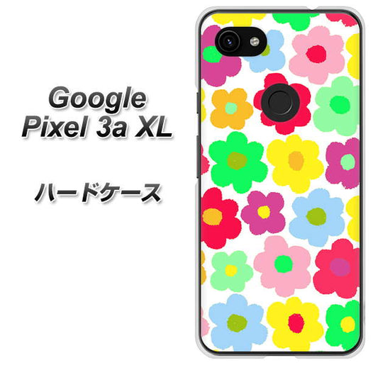 Google Pixel 3a XL 高画質仕上げ 背面印刷 ハードケース【758 ルーズフラワーカラフル】