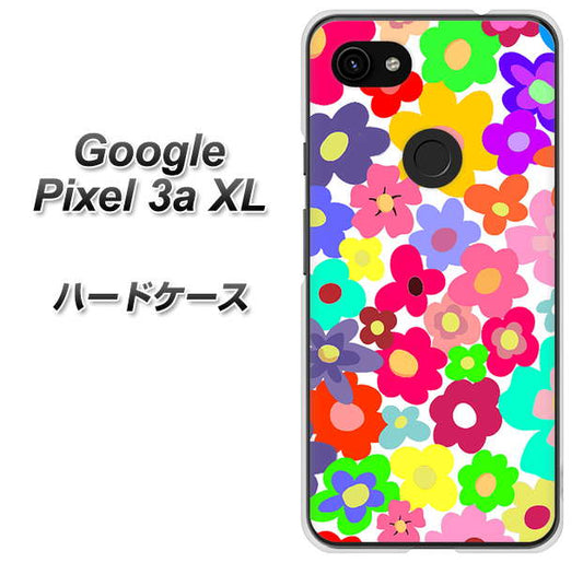 Google Pixel 3a XL 高画質仕上げ 背面印刷 ハードケース【782 春のルーズフラワーWH】