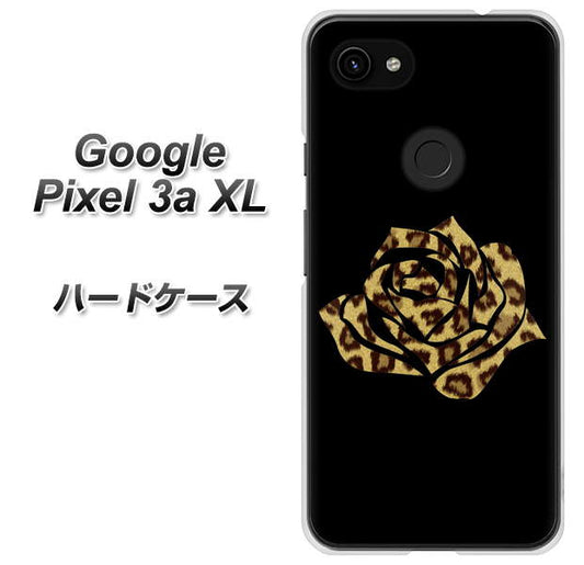 Google Pixel 3a XL 高画質仕上げ 背面印刷 ハードケース【1184 ヒョウのバラ（茶）】