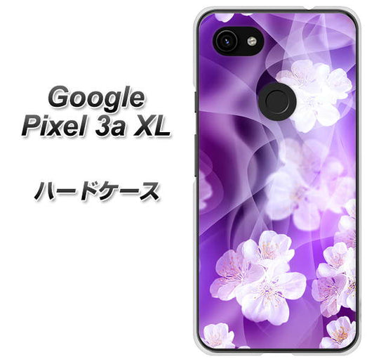 Google Pixel 3a XL 高画質仕上げ 背面印刷 ハードケース【1211 桜とパープルの風】