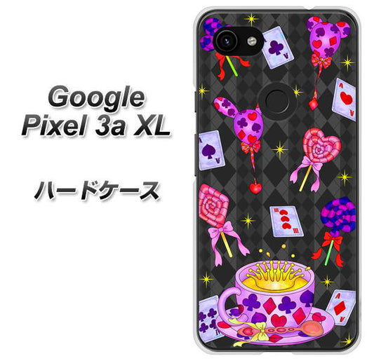 Google Pixel 3a XL 高画質仕上げ 背面印刷 ハードケース【AG818 トランプティー（黒）】