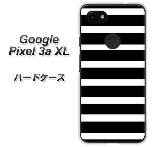 Google Pixel 3a XL 高画質仕上げ 背面印刷 ハードケース【EK879 ボーダーブラック（L）】