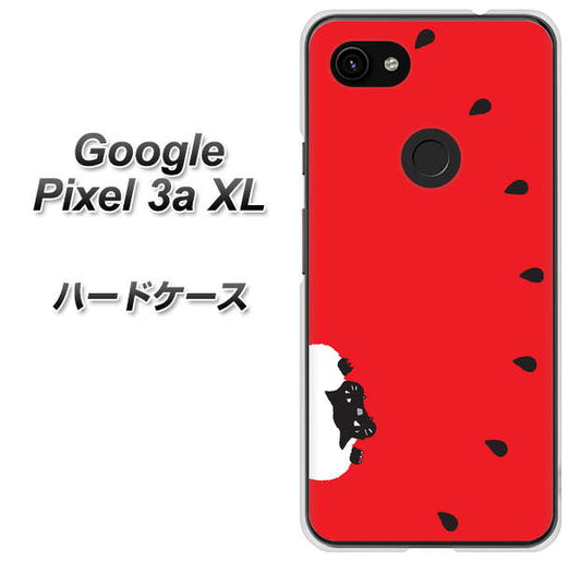 Google Pixel 3a XL 高画質仕上げ 背面印刷 ハードケース【IA812 すいかをかじるネコ】