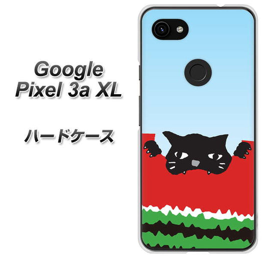 Google Pixel 3a XL 高画質仕上げ 背面印刷 ハードケース【IA815 すいかをかじるネコ(大)】