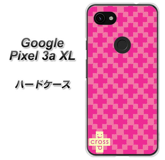 Google Pixel 3a XL 高画質仕上げ 背面印刷 ハードケース【IB901  クロスドット_ピンク】