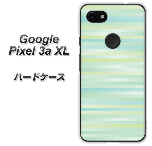 Google Pixel 3a XL 高画質仕上げ 背面印刷 ハードケース【IB908 グラデーションボーダー_グリーン】