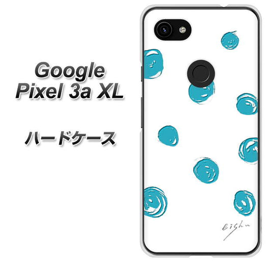 Google Pixel 3a XL 高画質仕上げ 背面印刷 ハードケース【OE839 手描きシンプル ホワイト×ブルー】