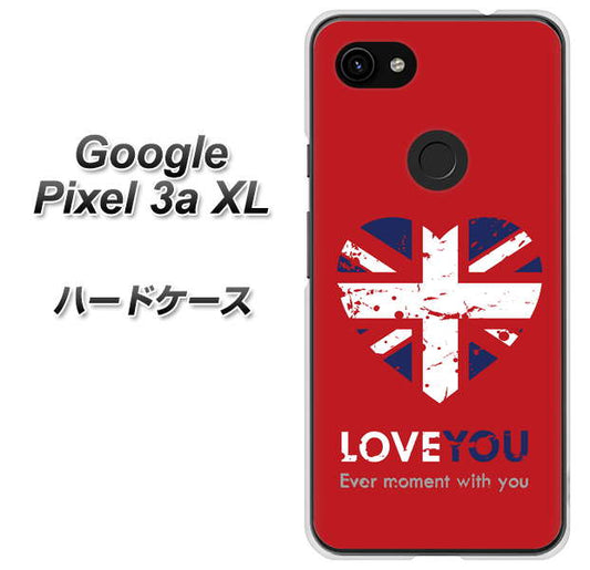 Google Pixel 3a XL 高画質仕上げ 背面印刷 ハードケース【SC804 ユニオンジャック ハートビンテージレッド】