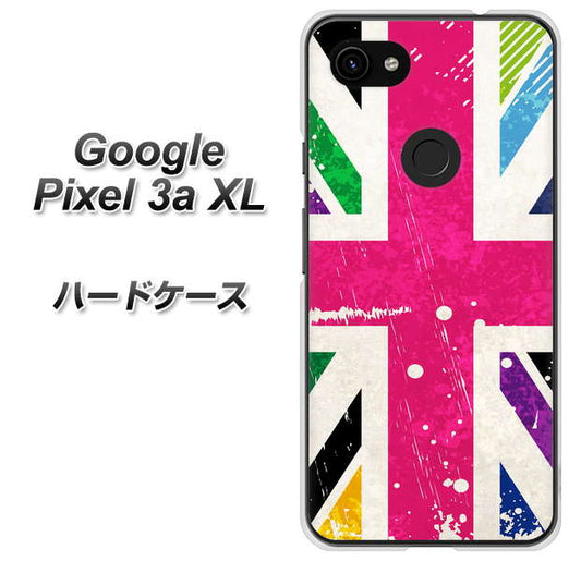 Google Pixel 3a XL 高画質仕上げ 背面印刷 ハードケース【SC806 ユニオンジャック ピンクビンテージ】