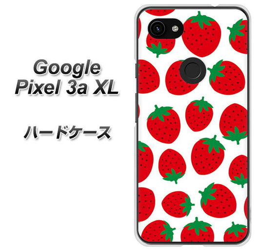 Google Pixel 3a XL 高画質仕上げ 背面印刷 ハードケース【SC811 小さいイチゴ模様 レッド】