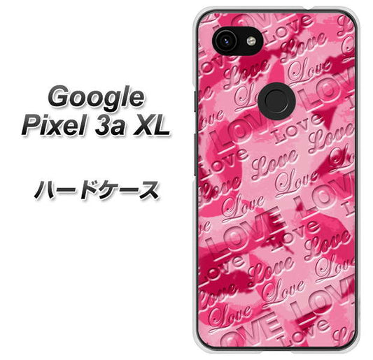 Google Pixel 3a XL 高画質仕上げ 背面印刷 ハードケース【SC845 フラワーヴェルニLOVE濃いピンク（ローズアンディアン）】