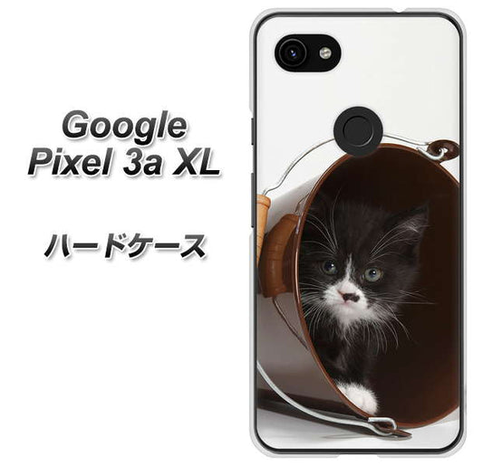 Google Pixel 3a XL 高画質仕上げ 背面印刷 ハードケース【VA800 ネコとバケツ】