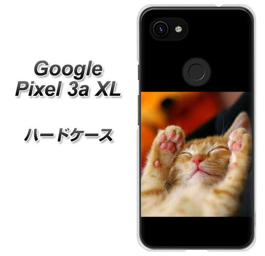 Google Pixel 3a XL 高画質仕上げ 背面印刷 ハードケース【VA804 爆睡するネコ】