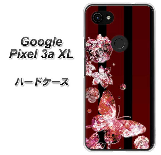 Google Pixel 3a XL 高画質仕上げ 背面印刷 ハードケース【VA814 宝石と蝶】