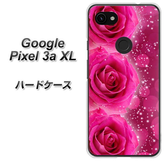 Google Pixel 3a XL 高画質仕上げ 背面印刷 ハードケース【VA815 3連のバラ】