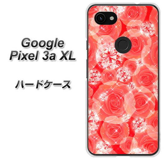 Google Pixel 3a XL 高画質仕上げ 背面印刷 ハードケース【VA816 ダイヤモンドとバラ】