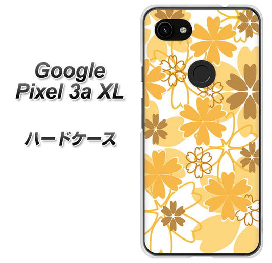 Google Pixel 3a XL 高画質仕上げ 背面印刷 ハードケース【VA959 重なり合う花　オレンジ】