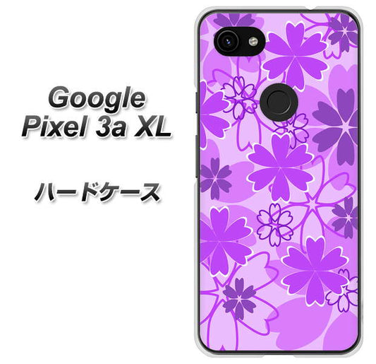 Google Pixel 3a XL 高画質仕上げ 背面印刷 ハードケース【VA960 重なり合う花　パープル】