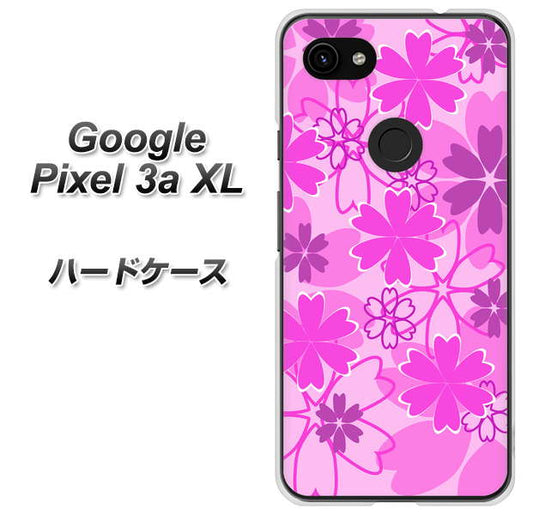 Google Pixel 3a XL 高画質仕上げ 背面印刷 ハードケース【VA961 重なり合う花　ピンク】