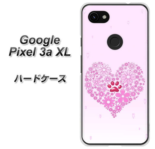 Google Pixel 3a XL 高画質仕上げ 背面印刷 ハードケース【YA956 ハート03 素材クリア】