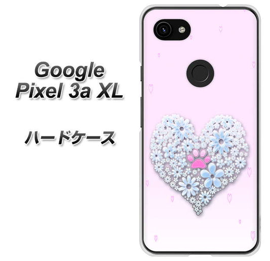 Google Pixel 3a XL 高画質仕上げ 背面印刷 ハードケース【YA958 ハート05 素材クリア】