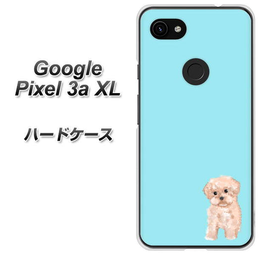 Google Pixel 3a XL 高画質仕上げ 背面印刷 ハードケース【YJ062 トイプードルアプリコット（ブルー）】