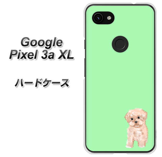 Google Pixel 3a XL 高画質仕上げ 背面印刷 ハードケース【YJ063 トイプードルアプリコット（グリーン）】