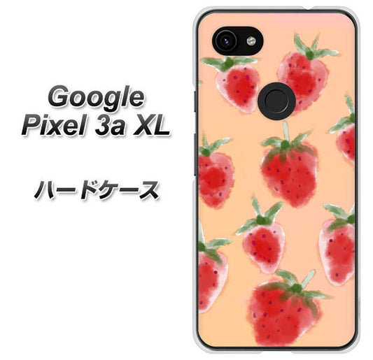 Google Pixel 3a XL 高画質仕上げ 背面印刷 ハードケース【YJ179 イチゴ 水彩179】
