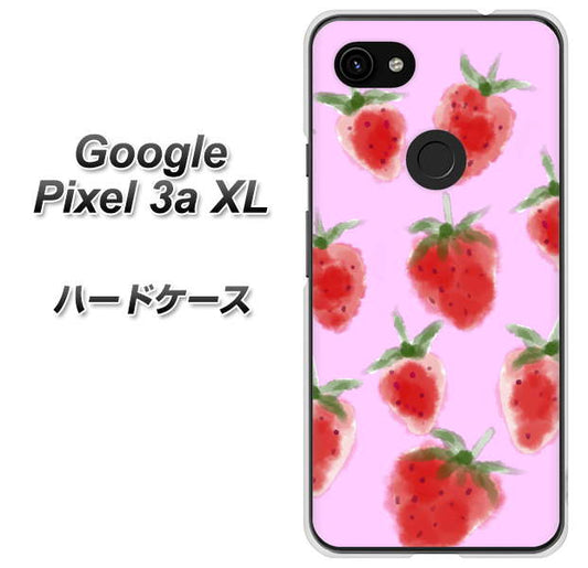 Google Pixel 3a XL 高画質仕上げ 背面印刷 ハードケース【YJ180 イチゴ 水彩180】