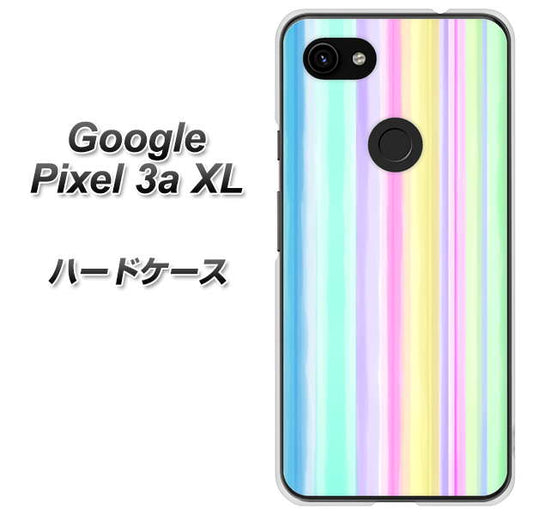 Google Pixel 3a XL 高画質仕上げ 背面印刷 ハードケース【YJ313 ストライプ レインボー】