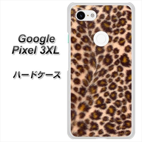 Google Pixel 3XL 高画質仕上げ 背面印刷 ハードケース【069 ヒョウ（茶）黒ベース】