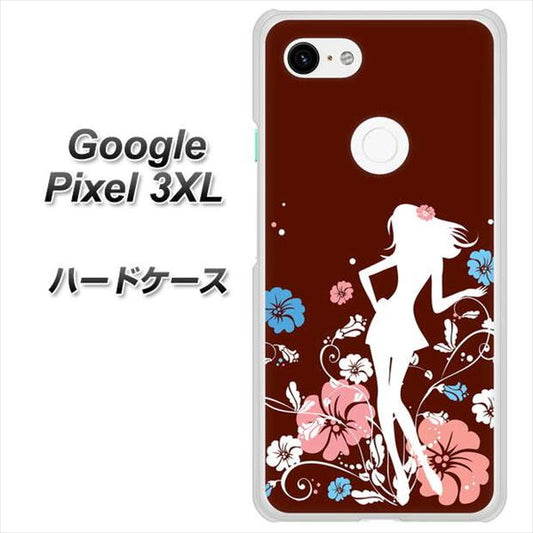Google Pixel 3XL 高画質仕上げ 背面印刷 ハードケース【110 ハイビスカスと少女】