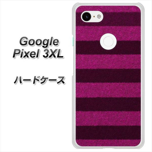 Google Pixel 3XL 高画質仕上げ 背面印刷 ハードケース【534 極太ボーダーPK&NV】