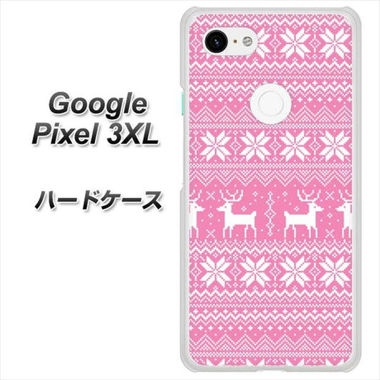 Google Pixel 3XL 高画質仕上げ 背面印刷 ハードケース【544 シンプル絵ピンク】