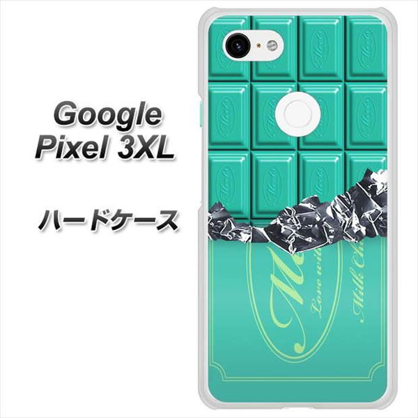 Google Pixel 3XL 高画質仕上げ 背面印刷 ハードケース【554 板チョコ-ミント】