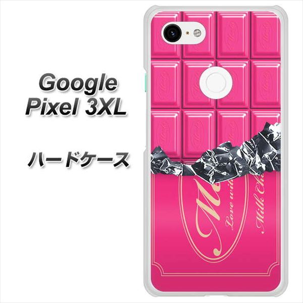 Google Pixel 3XL 高画質仕上げ 背面印刷 ハードケース【555 板チョコ-ストロベリー】
