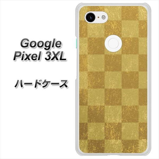 Google Pixel 3XL 高画質仕上げ 背面印刷 ハードケース【619 市松模様－金（骨董風に傷んだイメージ）】