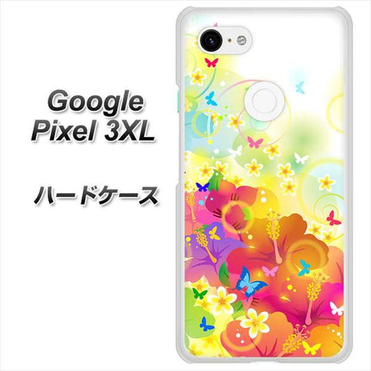 Google Pixel 3XL 高画質仕上げ 背面印刷 ハードケース【647 ハイビスカスと蝶】