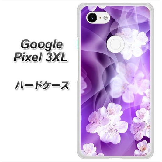 Google Pixel 3XL 高画質仕上げ 背面印刷 ハードケース【1211 桜とパープルの風】