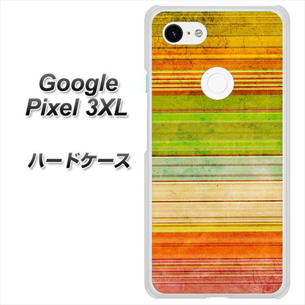 Google Pixel 3XL 高画質仕上げ 背面印刷 ハードケース【1324 ビンテージボーダー(色彩)】