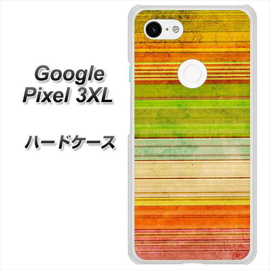 Google Pixel 3XL 高画質仕上げ 背面印刷 ハードケース【1324 ビンテージボーダー（色彩）】