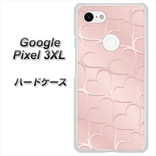 Google Pixel 3XL 高画質仕上げ 背面印刷 ハードケース【1340 かくれハート（ローズピンク）】