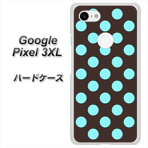 Google Pixel 3XL 高画質仕上げ 背面印刷 ハードケース【1352 シンプルビッグ水色茶】