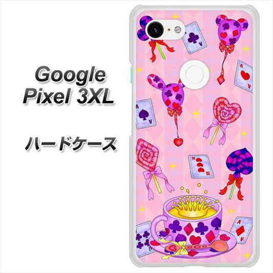 Google Pixel 3XL 高画質仕上げ 背面印刷 ハードケース【AG817 トランプティー（ピンク）】