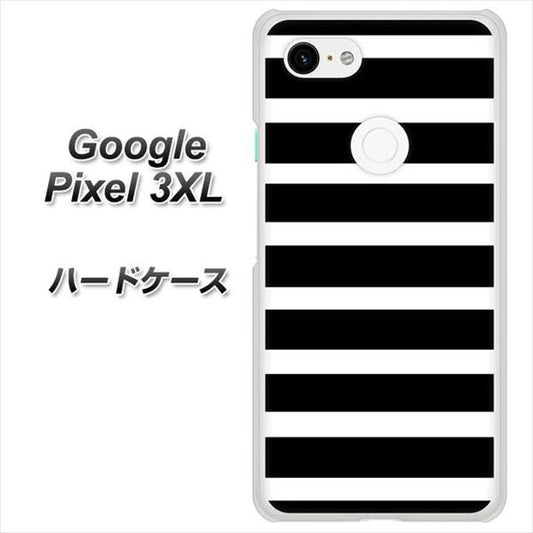 Google Pixel 3XL 高画質仕上げ 背面印刷 ハードケース【EK879 ボーダーブラック（L）】