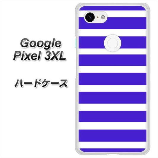 Google Pixel 3XL 高画質仕上げ 背面印刷 ハードケース【EK880 ボーダーライトブルー】