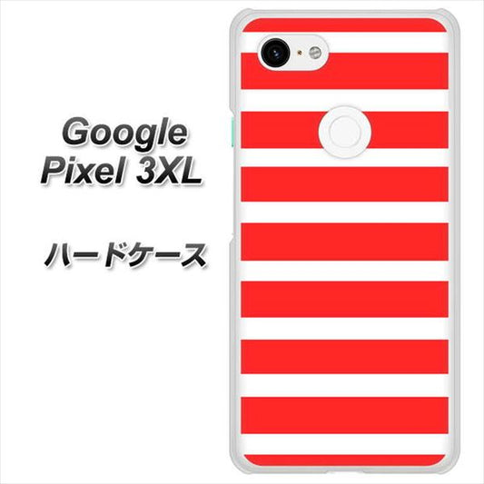 Google Pixel 3XL 高画質仕上げ 背面印刷 ハードケース【EK881 ボーダーレッド】